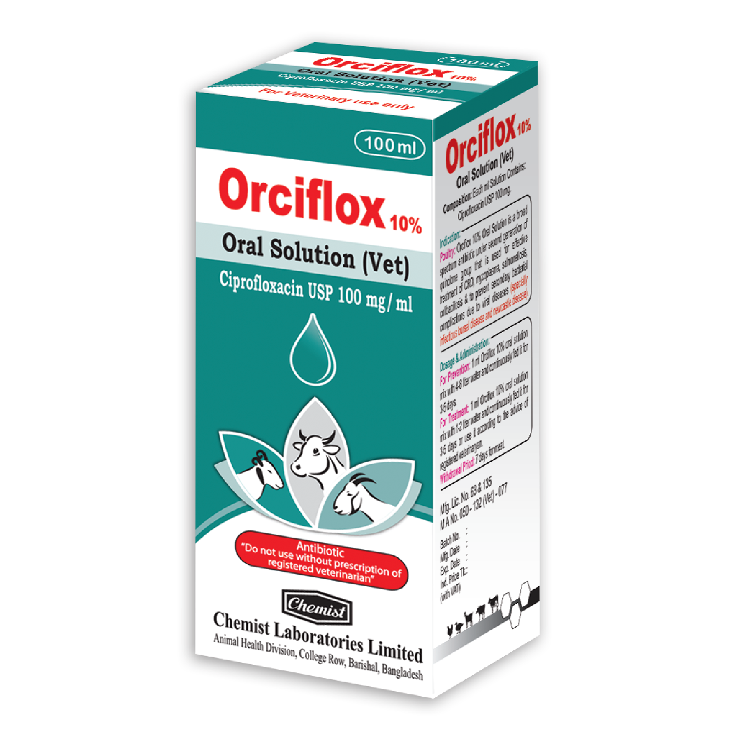 ORCIFLOX-10% ORAL SOLUTION (VET)-image